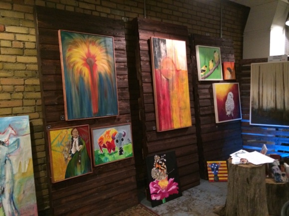 Artwork by Hillary Kempenich is displayed at the Empire for ArtSee.